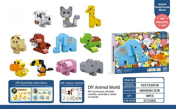 Imagen de Bloques animales 109 pcs