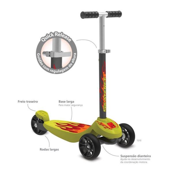 Imagen de Scooter Monopatín/Tripatín Verde Bandeirante