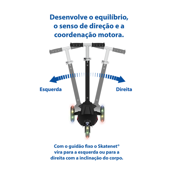 Imagen de Scooter Monopatín/Tripatín Max LED Negro Bandeirante